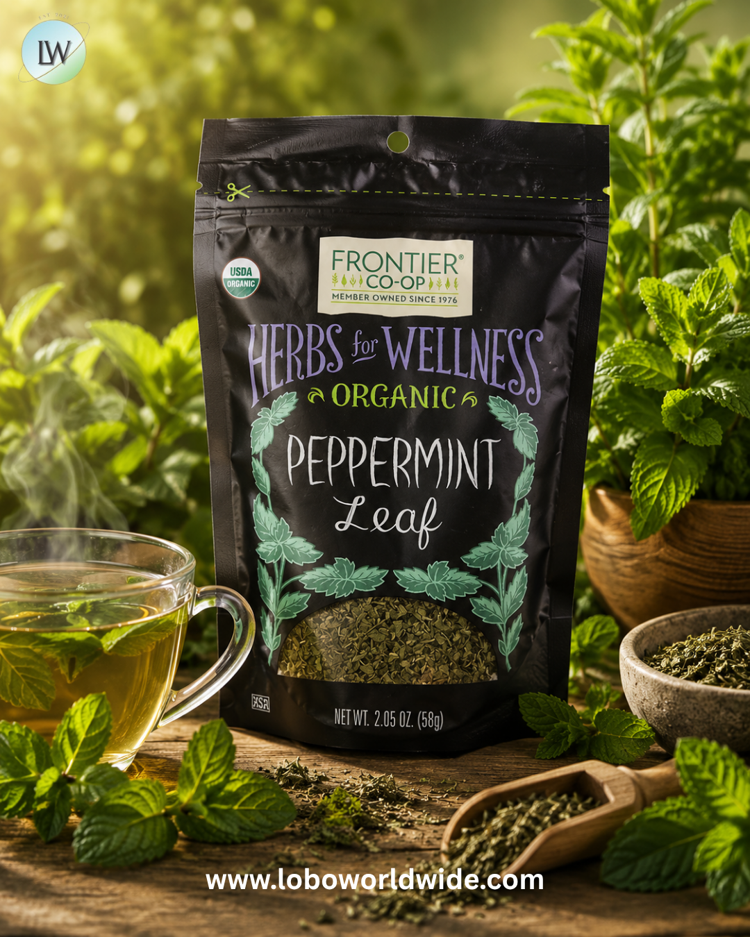Frontier Co-op, Organic Peppermint Leaf, 2.05 oz (58 g)