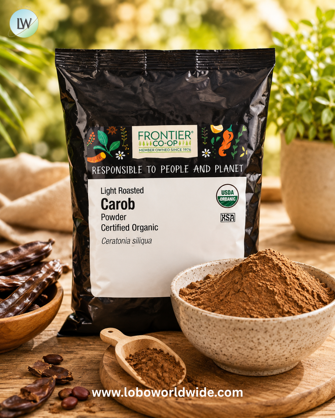Frontier Co-op, Organic Powder Light Roasted Carob, 16 oz (453 g)