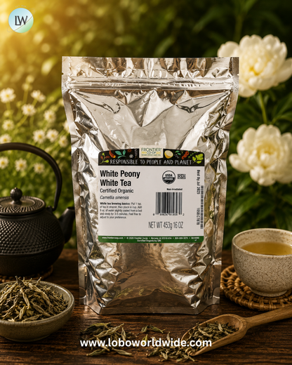 Frontier Co-op, Organic White Peony White Tea, 16 oz (453 g)