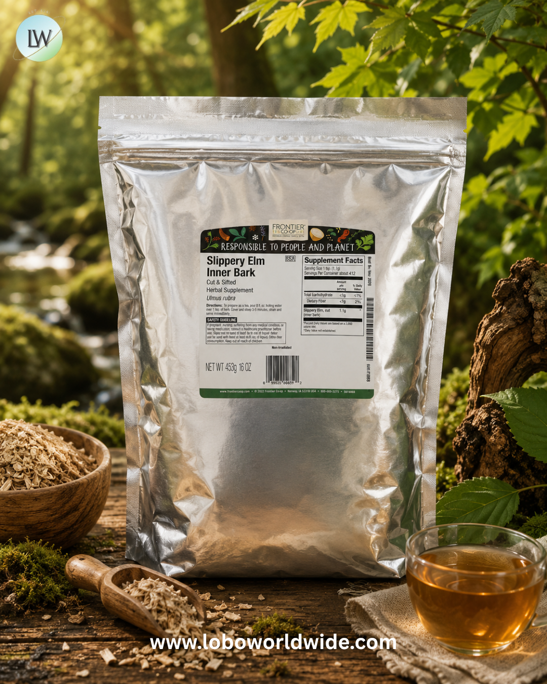 Frontier Co-op, Slippery Elm Inner Bark, Cut & Sifted, 16 oz (453 g)
