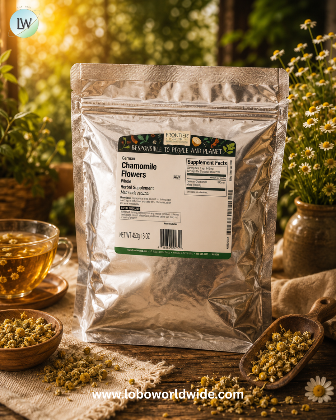 Frontier Co-op, Whole German Chamomile Flowers, 16 oz (453 g)