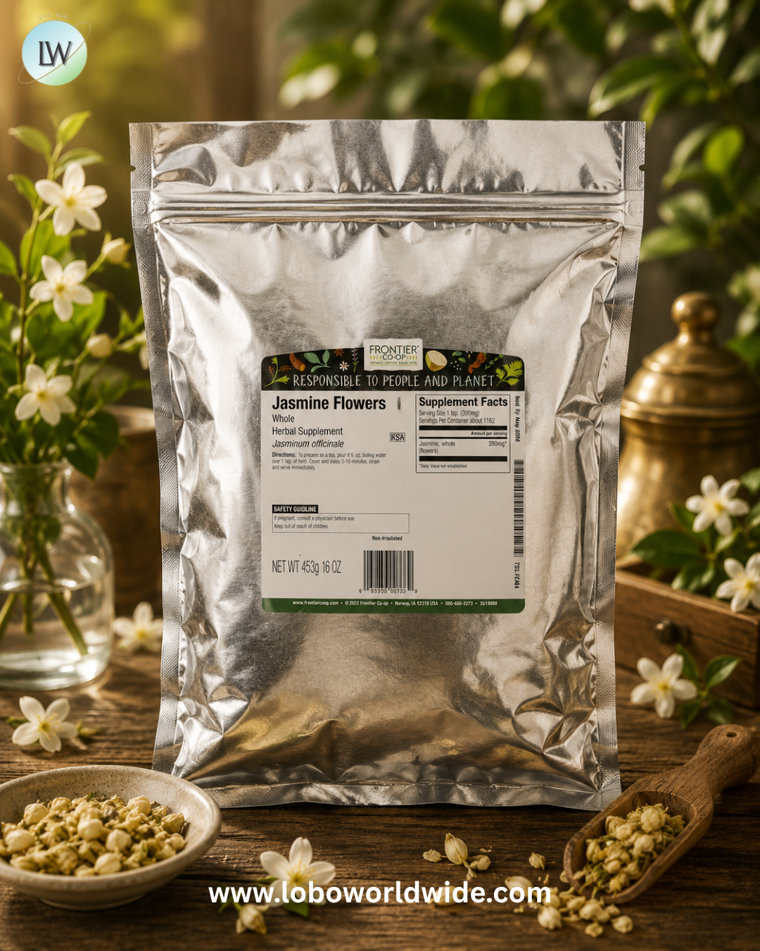 Frontier Co-op, Whole Jasmine Flowers, 16 oz (453 g)