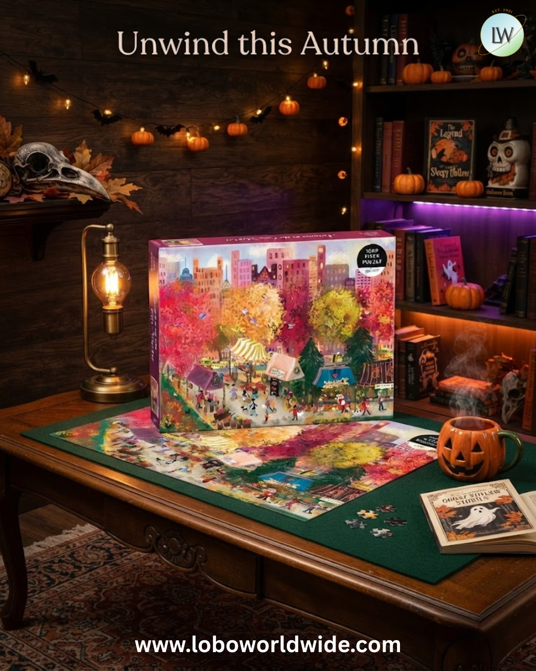 Galison - Autumn at the City Market 1000 Piece Jigsaw Puzzle for Adults
