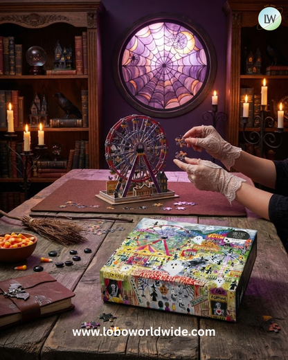 Galison Haunted Amusement Park – 500-Piece Jigsaw Puzzle for Adults