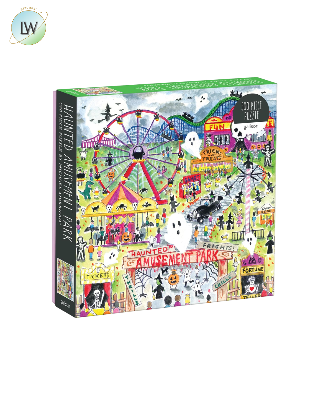 Galison Haunted Amusement Park – 500-Piece Jigsaw Puzzle for Adults