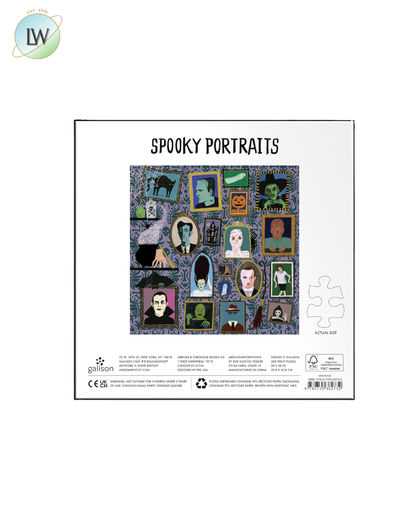 Galison - Spooky Portraits 500 Pc Puzzle with Foil for Adults