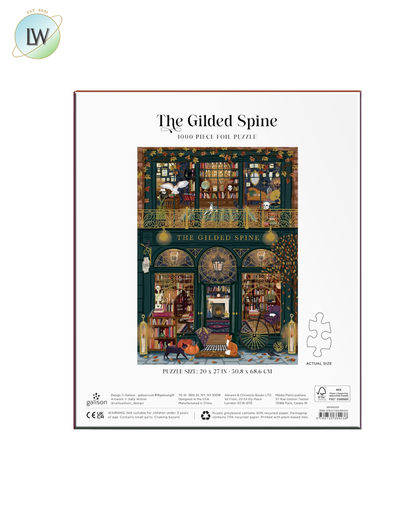 Galison – The Gilded Spine 1000-Piece Jigsaw Puzzle with Foil