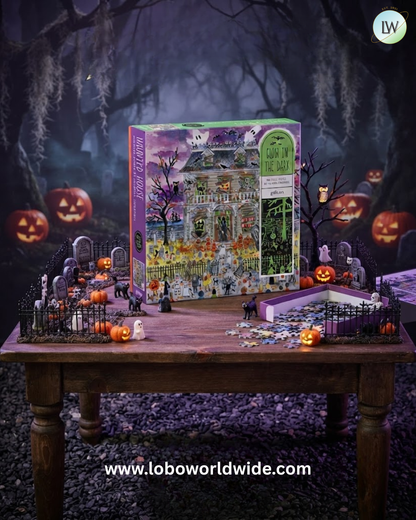 Galison Haunted House – 500-Piece Glow-in-the-Dark Jigsaw Puzzle