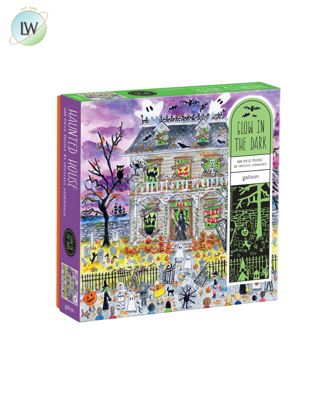 Galison Haunted House – 500-Piece Glow-in-the-Dark Jigsaw Puzzle