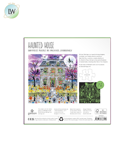 Galison Haunted House – 500-Piece Glow-in-the-Dark Jigsaw Puzzle