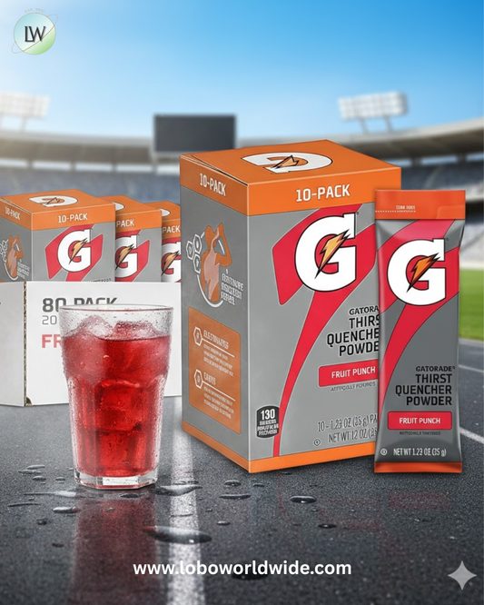 Gatorade Thirst Quencher Powder, Fruit Punch, 1.23 oz Packets, Makes 20 oz, 80 Count (Pack of 1)