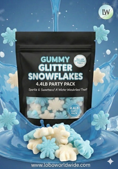 Gummy Glitter Snowflakes (Various Sizes)