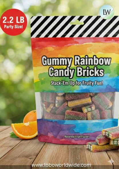 Gummy Rainbow Candy Bricks(Various Sizes)