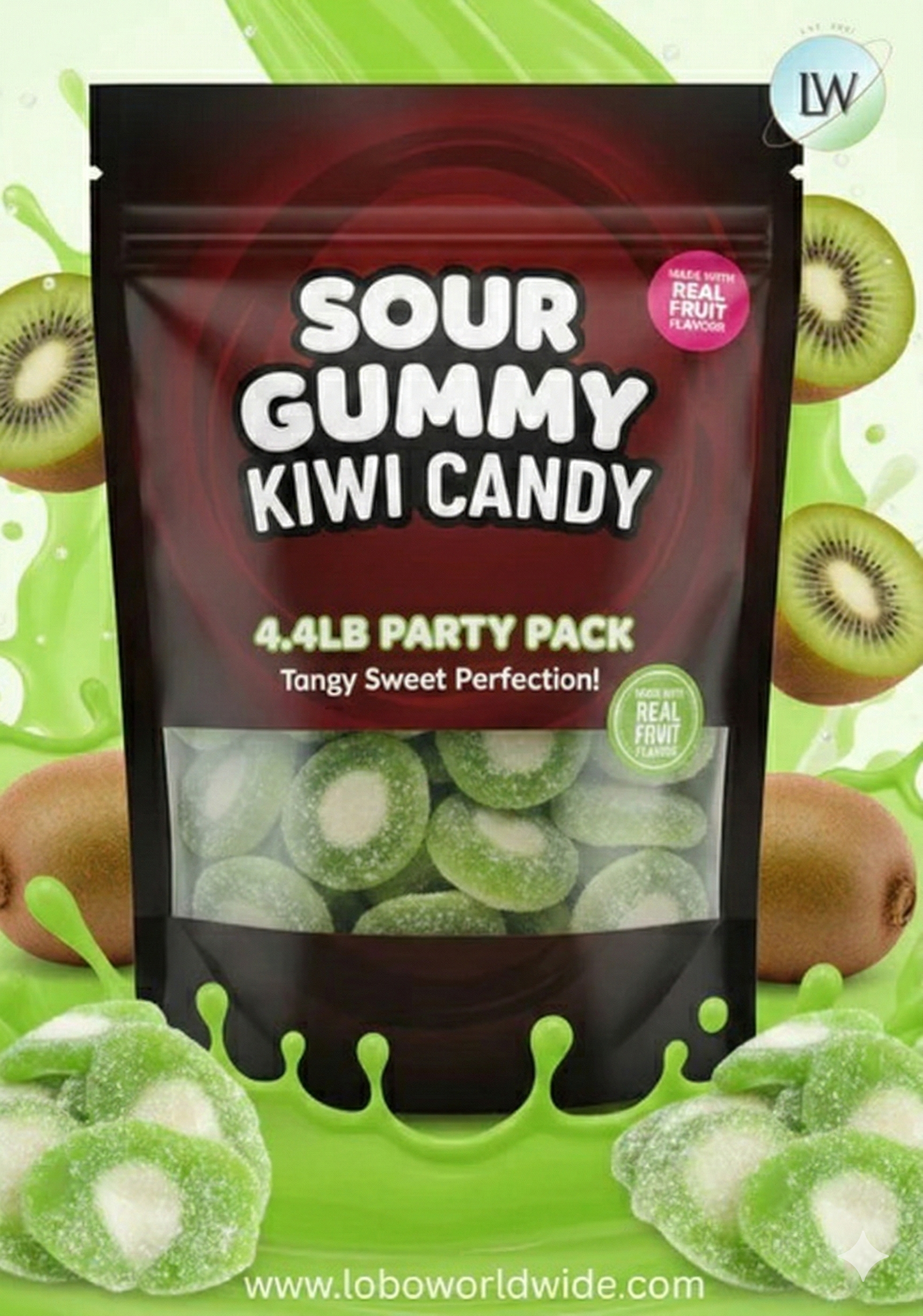 Sour Gummy Kiwi Candy(Various Sizes)