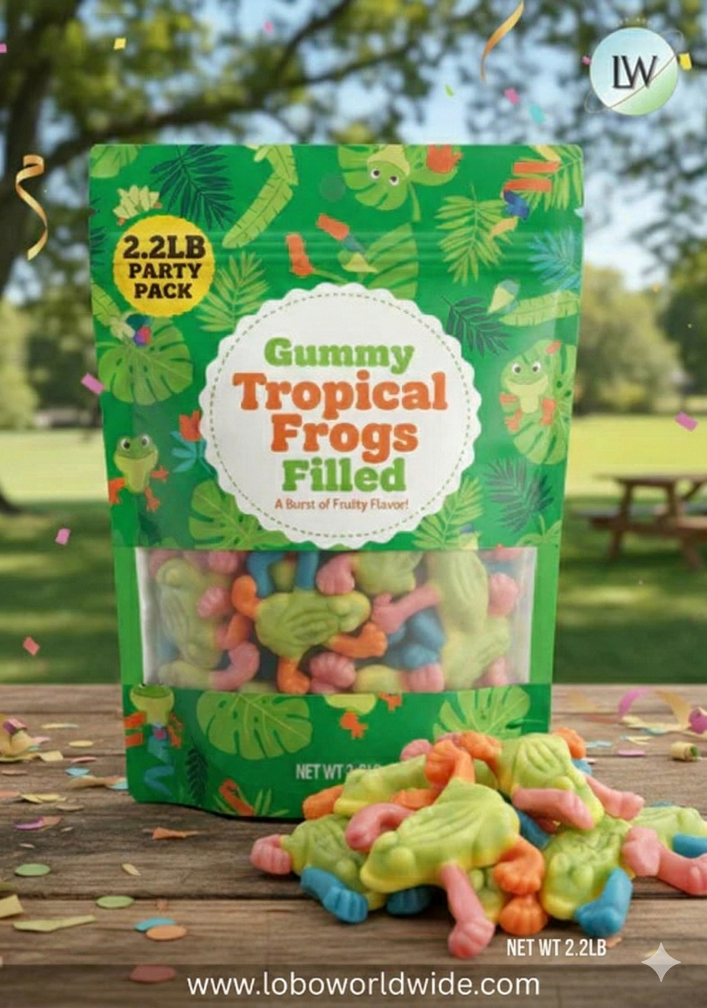 Gummy Tropical Frogs Filled(Various Sizes)