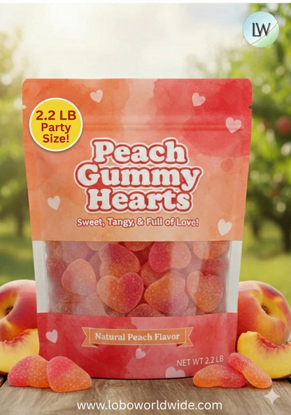 Peach Gummy Hearts(Various Sizes)
