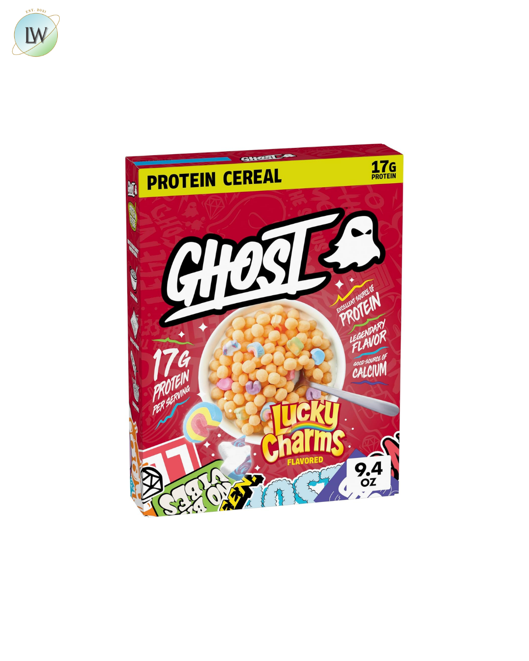 General Mills Ghost Lucky Charms Protein Cereal, 9.4 oz.