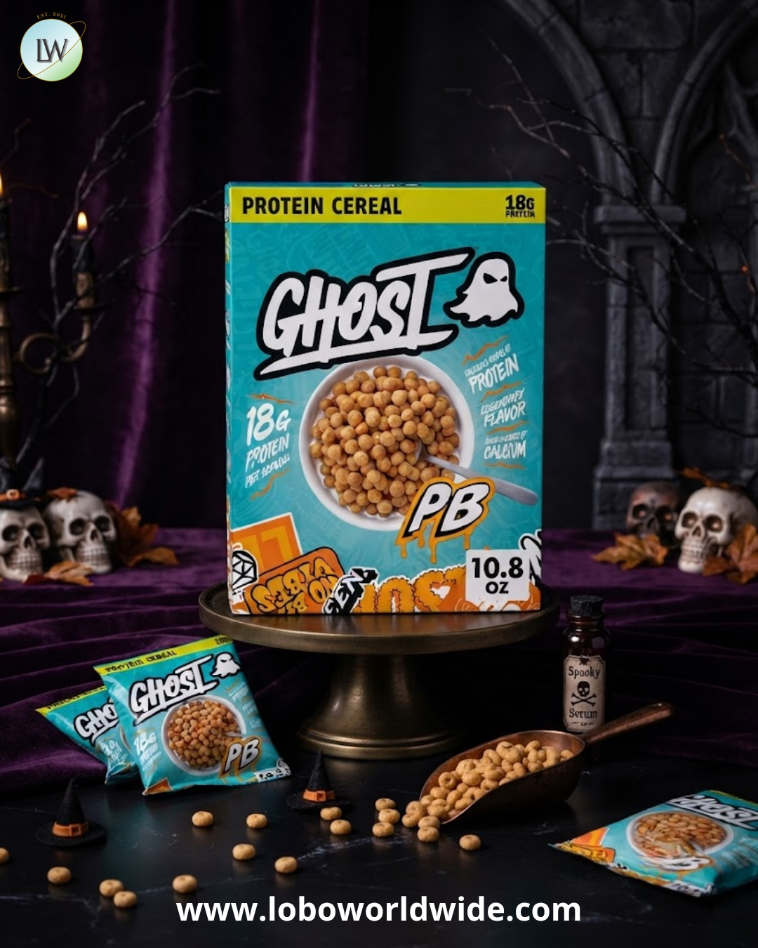 General Mills Ghost Protein Cereal, Peanut Butter Flavor, 10.8 oz.