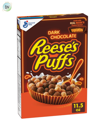 General Mills Reese's Puffs Dark Chocolate Peanut Butter Breakfast Cereal, 11.5 oz.