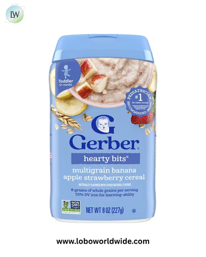 Gerber, Hearty Bits®, MultiGrain Cereal, 12+ Months, Banana, Apple, Strawberry, 8 oz (227 g)