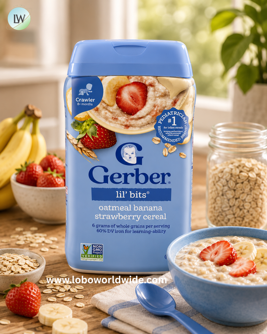 Gerber, Lil' Bits® Cereal, 8+ Months, Oatmeal Banana Strawberry, 8 oz (227 g)