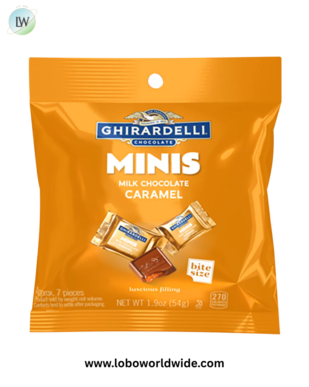 Ghirardelli Caramel Milk Chocolate Miniatures - 12ct