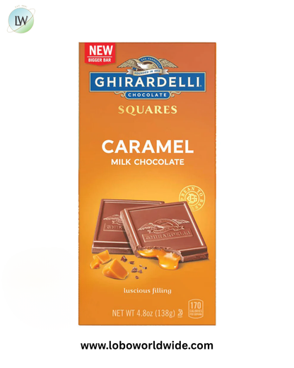 Ghirardelli Caramel Milk Chocolate Squares Bars - 10ct