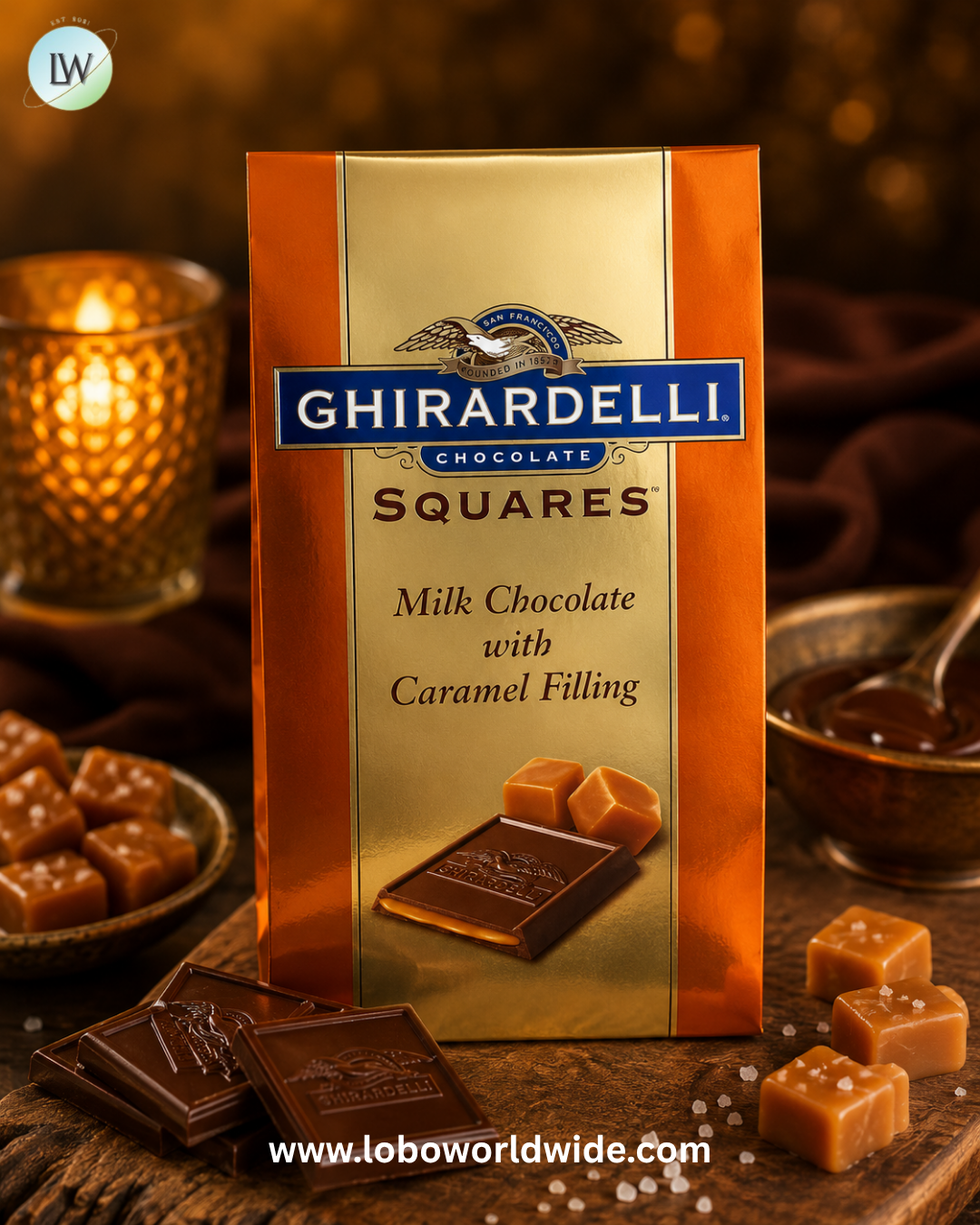 Ghirardelli Milk Chocolate Caramel Squares 5.32oz Bag - 6ct