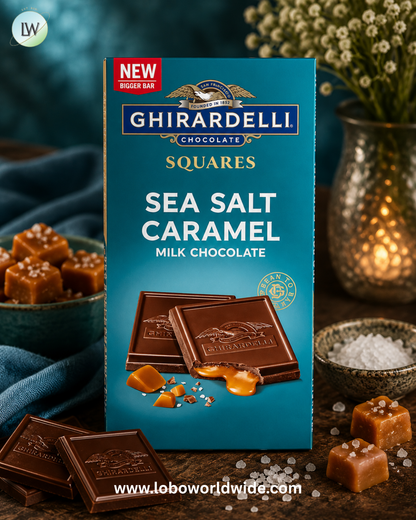 Ghirardelli Milk Chocolate Sea Salt Caramel Squares Bars - 10ct