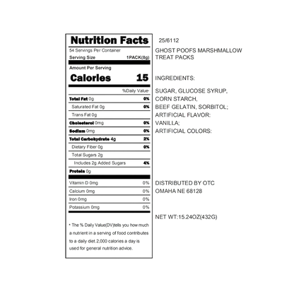 Ghost Poofs Marshmallow Treat Packs: 54-Piece Bag