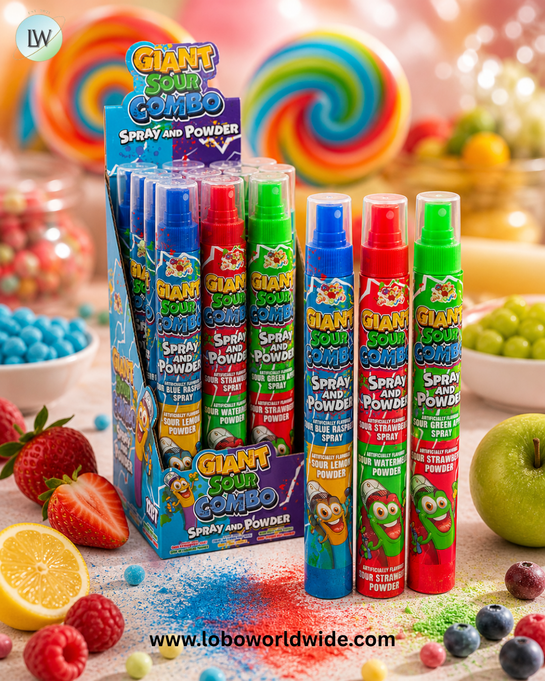 Giant Sour Combo Spray & Powder - 12ct