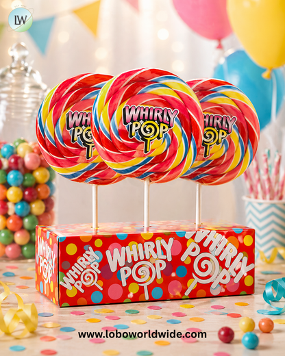 Giant Whirly Pops Rainbow - 10ct