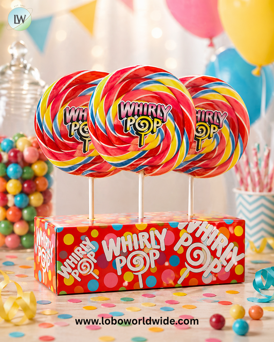 Giant Whirly Pops Rainbow - 10ct
