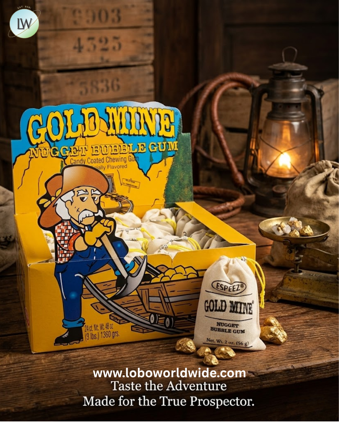 Gold Mine Nuggets Bubble Gum 24 Pack