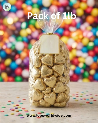 Gold Mini Chocolate Hearts