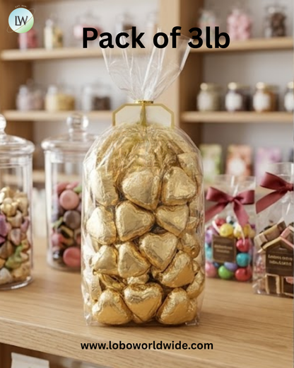 Gold Mini Chocolate Hearts