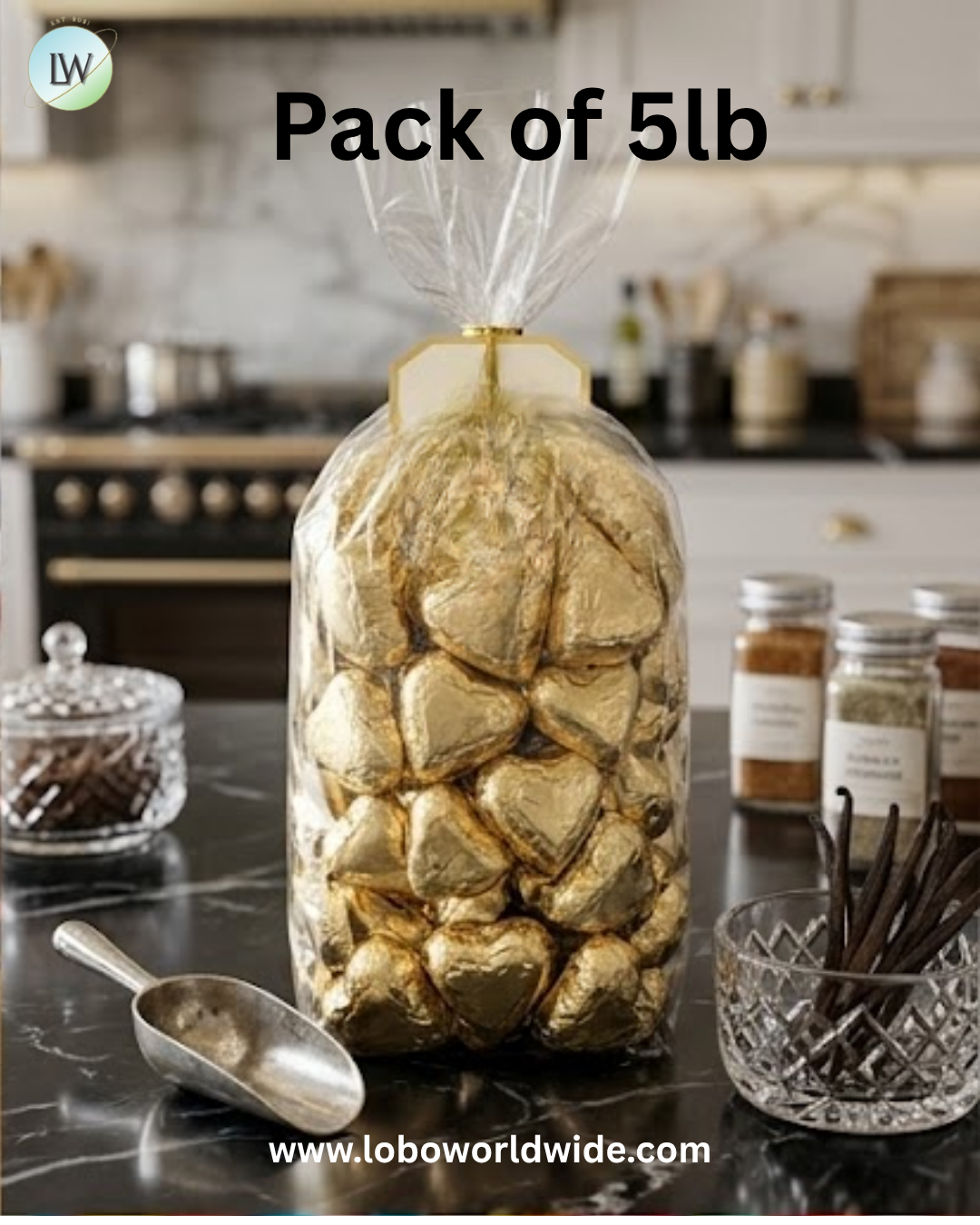 Gold Mini Chocolate Hearts