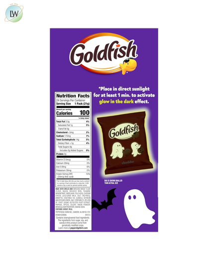 Goldfish Halloween Cheddar Cheese Crackers, 0.75 oz, 24 pk.