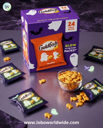 Goldfish Halloween Cheddar Cheese Crackers, 0.75 oz, 24 pk.