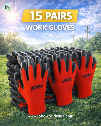 Grease Monkey Nitrile-Coated Work Gloves (15 pk.) Medium