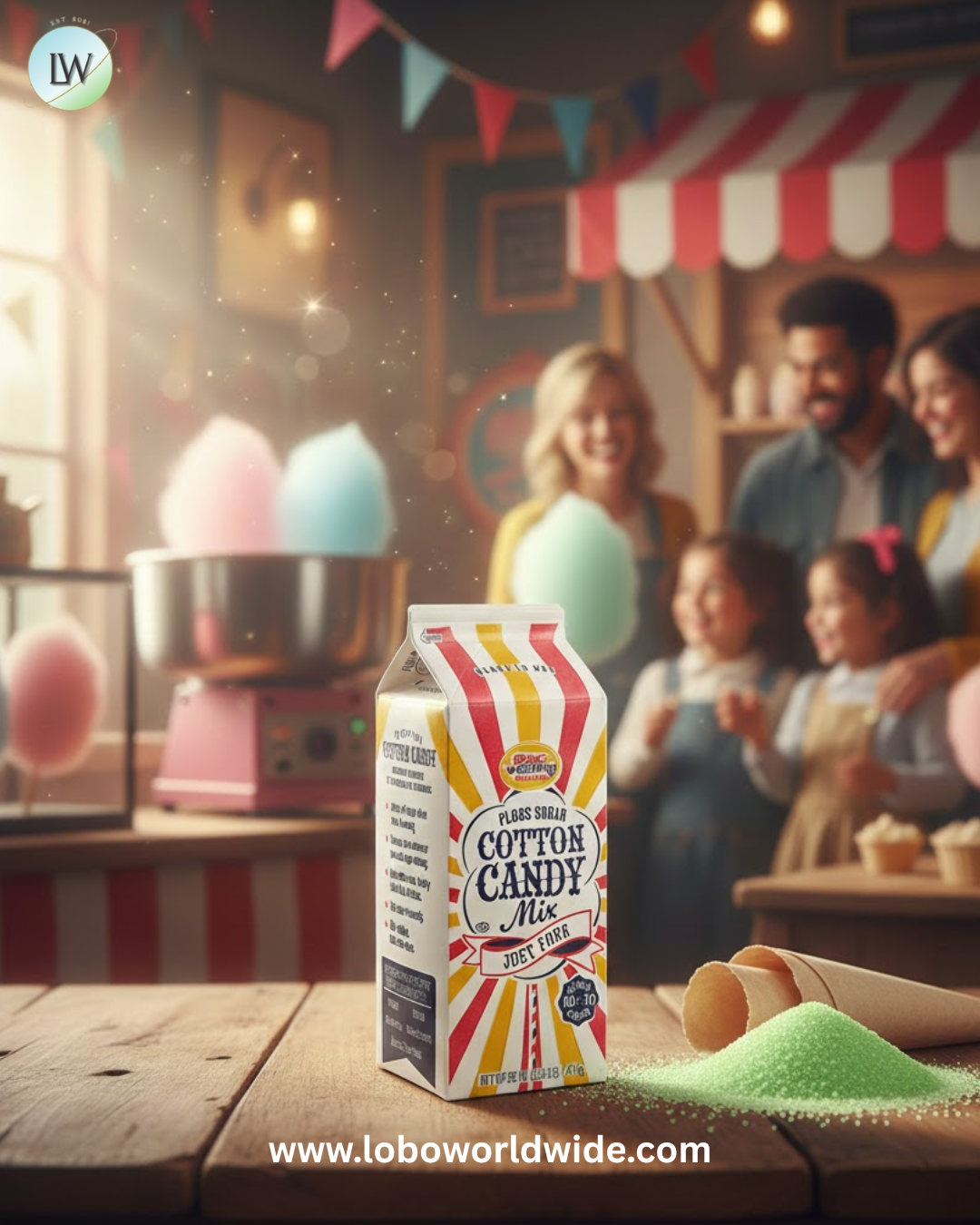 Great Western 1/2 Gallon Carton Apple Cotton Candy Floss Sugar