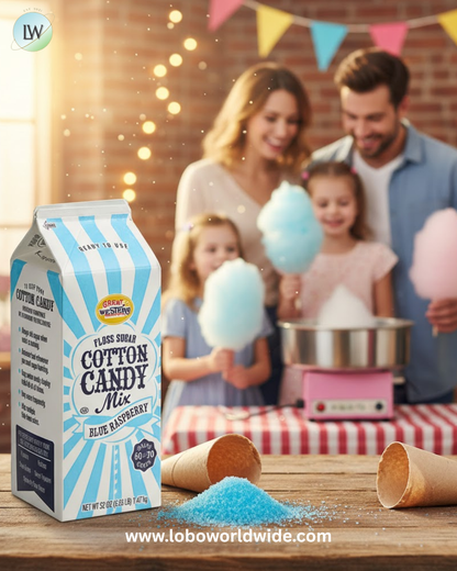Great Western 1/2 Gallon Carton Blue Raspberry Cotton Candy Floss Sugar