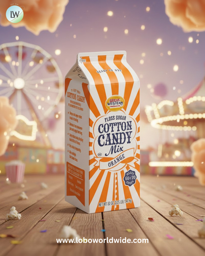 Great Western 1/2 Gallon Carton Orange Cotton Candy Floss Sugar