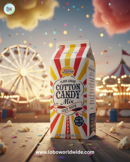 Great Western 1/2 Gallon Carton Pina Colada Cotton Candy Floss Sugar