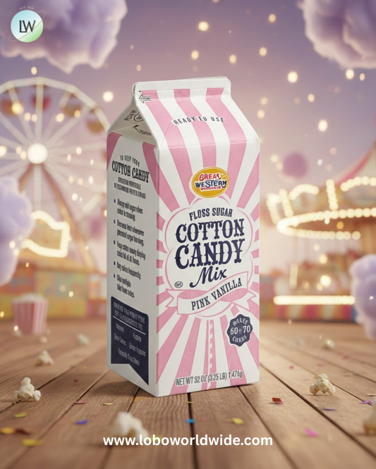 Great Western 1/2 Gallon Carton Pink Vanilla Cotton Candy Floss Sugar