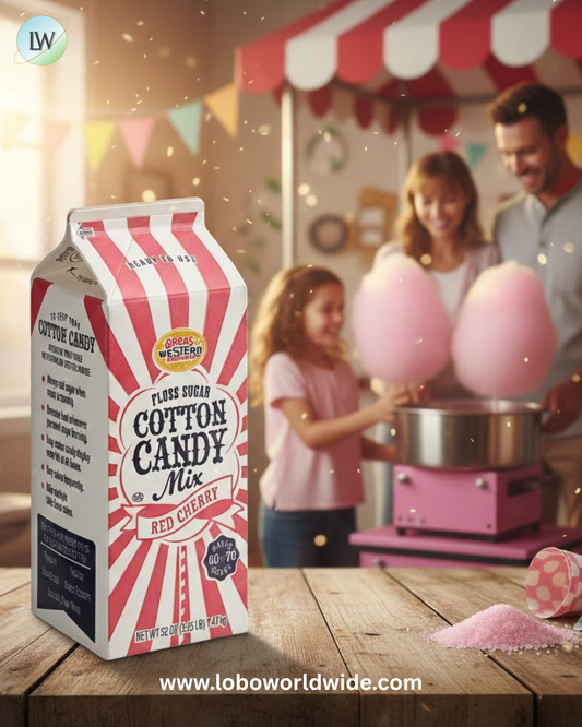 Great Western 1/2 Gallon Carton Red Cherry Cotton Candy Floss Sugar
