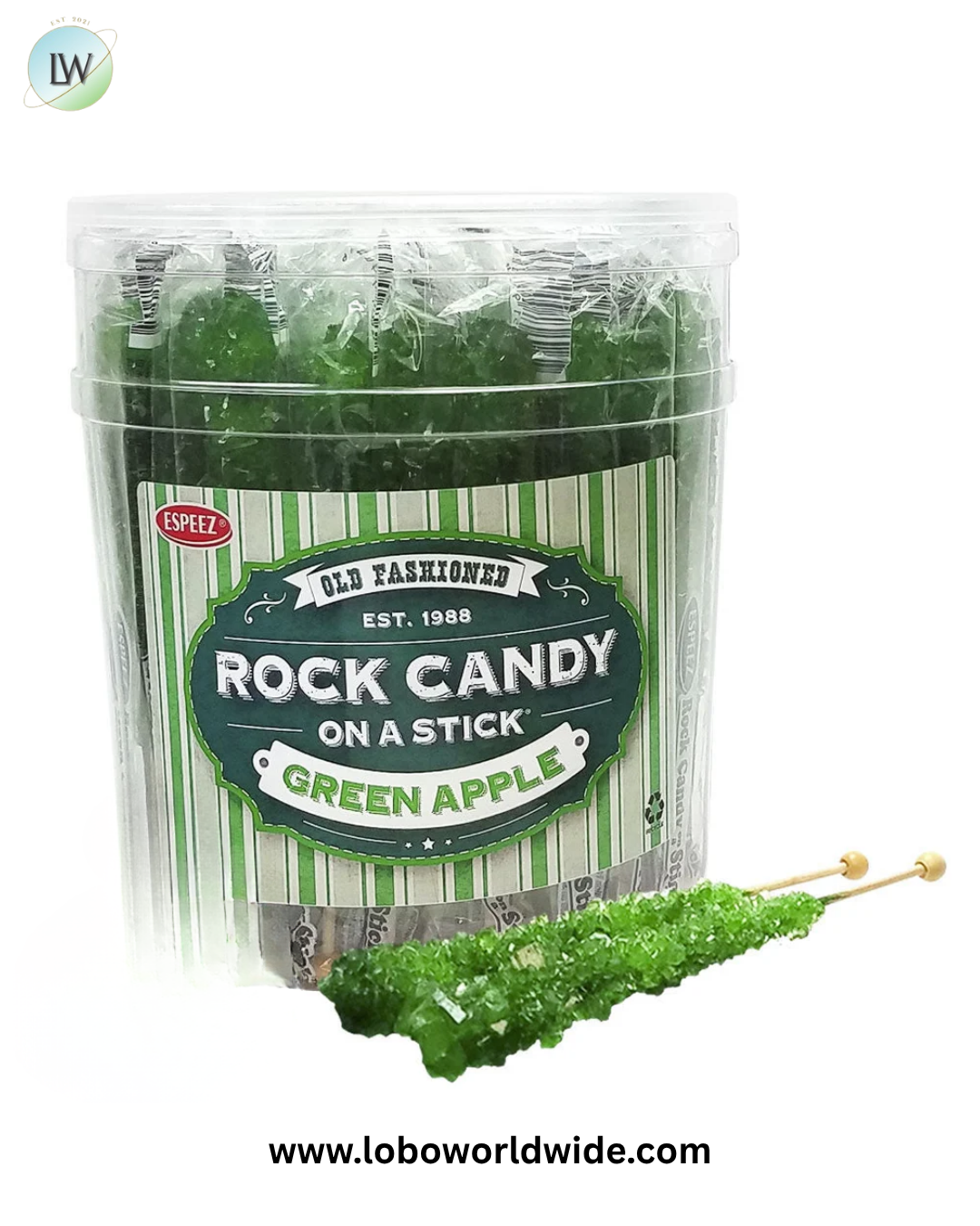 Rock Candy Crystal Sticks Cherry - 36ct Tubs