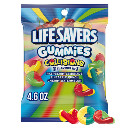 Life Savers Gummies Collisions Gummy Candy Fruit Mix - 4.6 oz (4 Pack)
