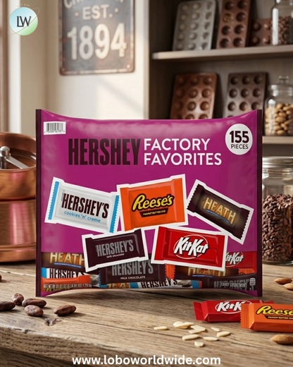HERSHEY'S Assorted Chocolate Factory Favorites Snack Size Candy, 155 pcs.