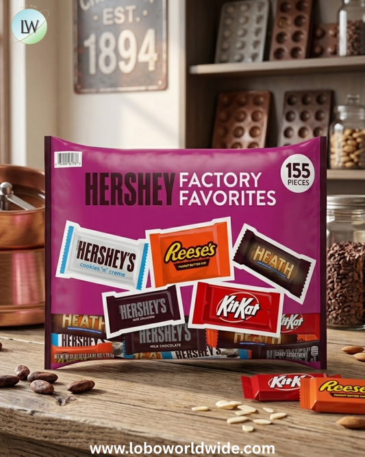 HERSHEY'S Assorted Chocolate Factory Favorites Snack Size Candy, 155 pcs.
